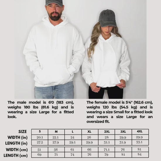 Hoodie size chart video: measurements by size