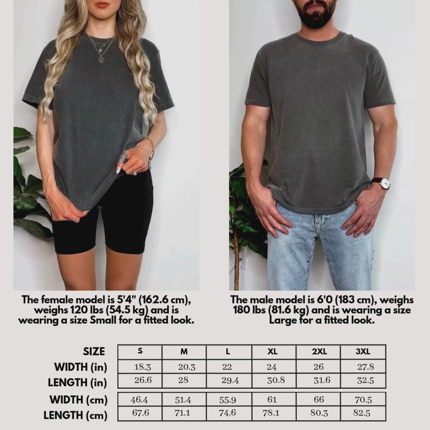 Premium Tee size chart video: measurements by size