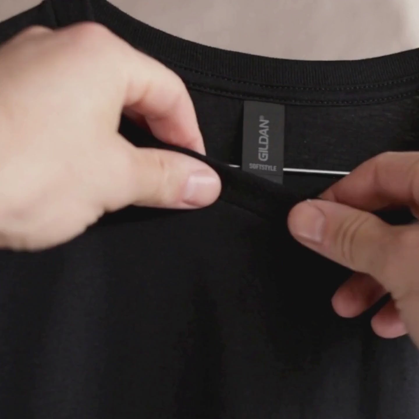 Unisex T-Shirt close-up video: fabric, collar, stitching and fit